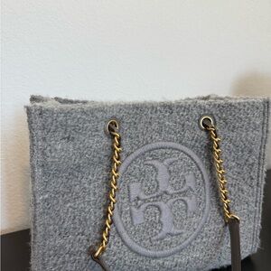 Tory Burch ELLA BOUCLÉ TOTE BAG IN GREY